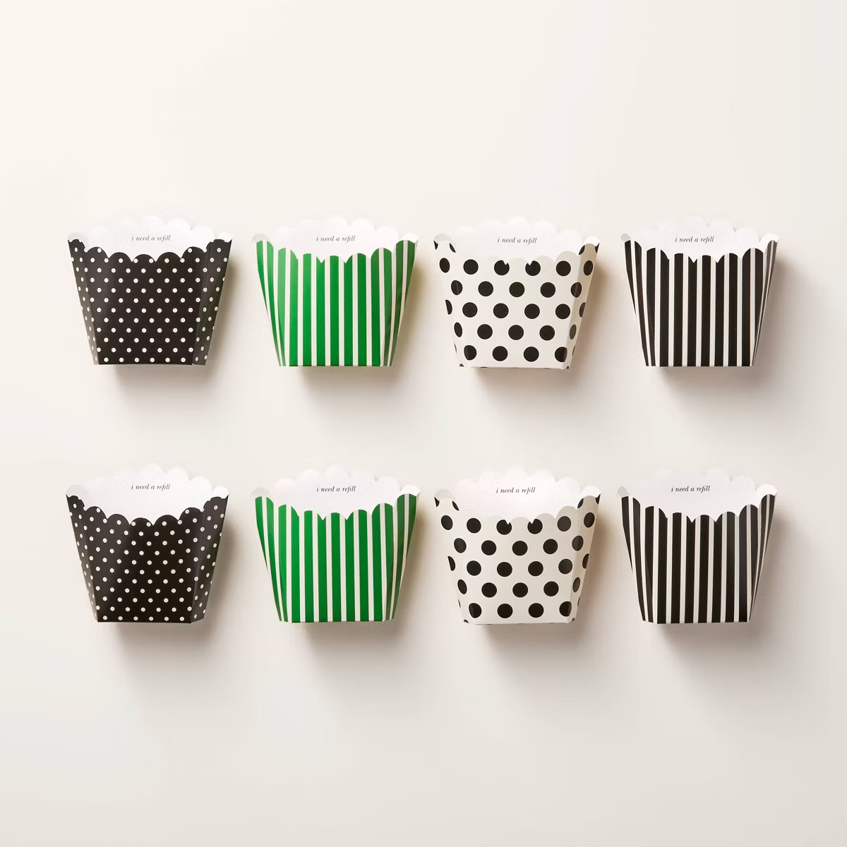 8ct Paper French Fry Cups Black/Cream/Green - kate spade new york x Target | Target