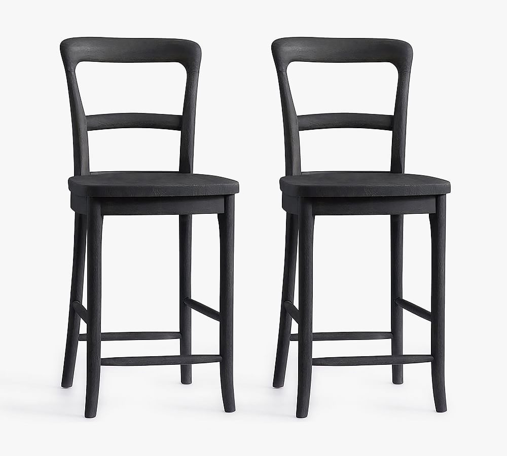 Cline Counter Stool, Charcoal, Set of 2 | Pottery Barn (US)
