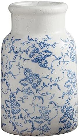 47th & Main Vintage Ceramic Jar Pot, 7.75" Tall, Blue/White | Amazon (US)
