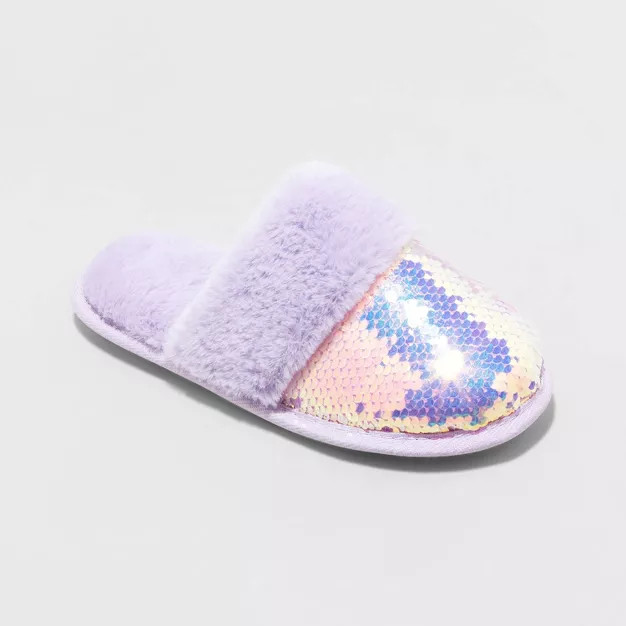 Girls' Zoie Flip Sequin Slide Slippers - Cat & Jack™ | Target