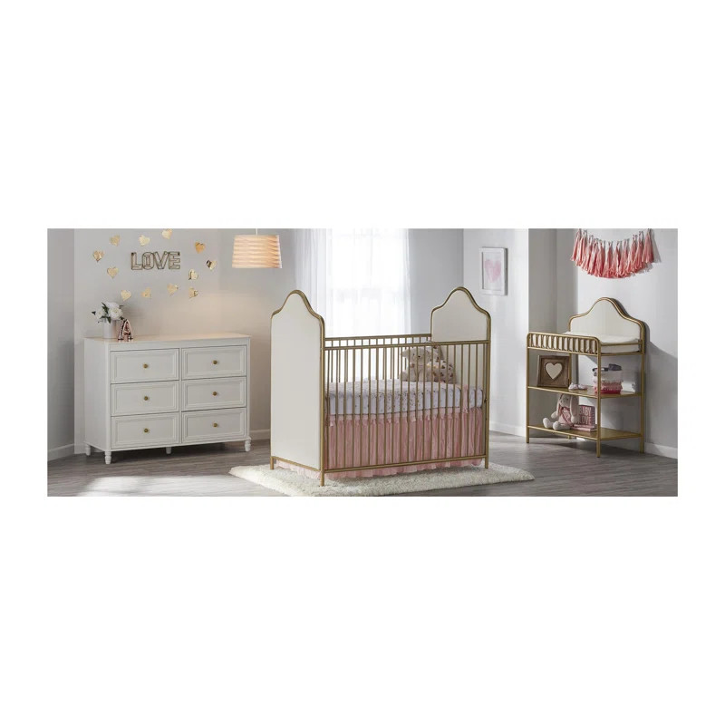 Gold Piper 2-in-1 Convertible Upholstered Crib (Part number: 6804296BRU) | Wayfair North America