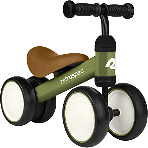 Retrospec Cricket Baby Walker Balance Bike with 4 Wheels for Ages 12-24 Months - Baby Toys & Toddler Toys for 1 Year Olds - Ride On Bicycle - Boys & Girls | Amazon (US)
