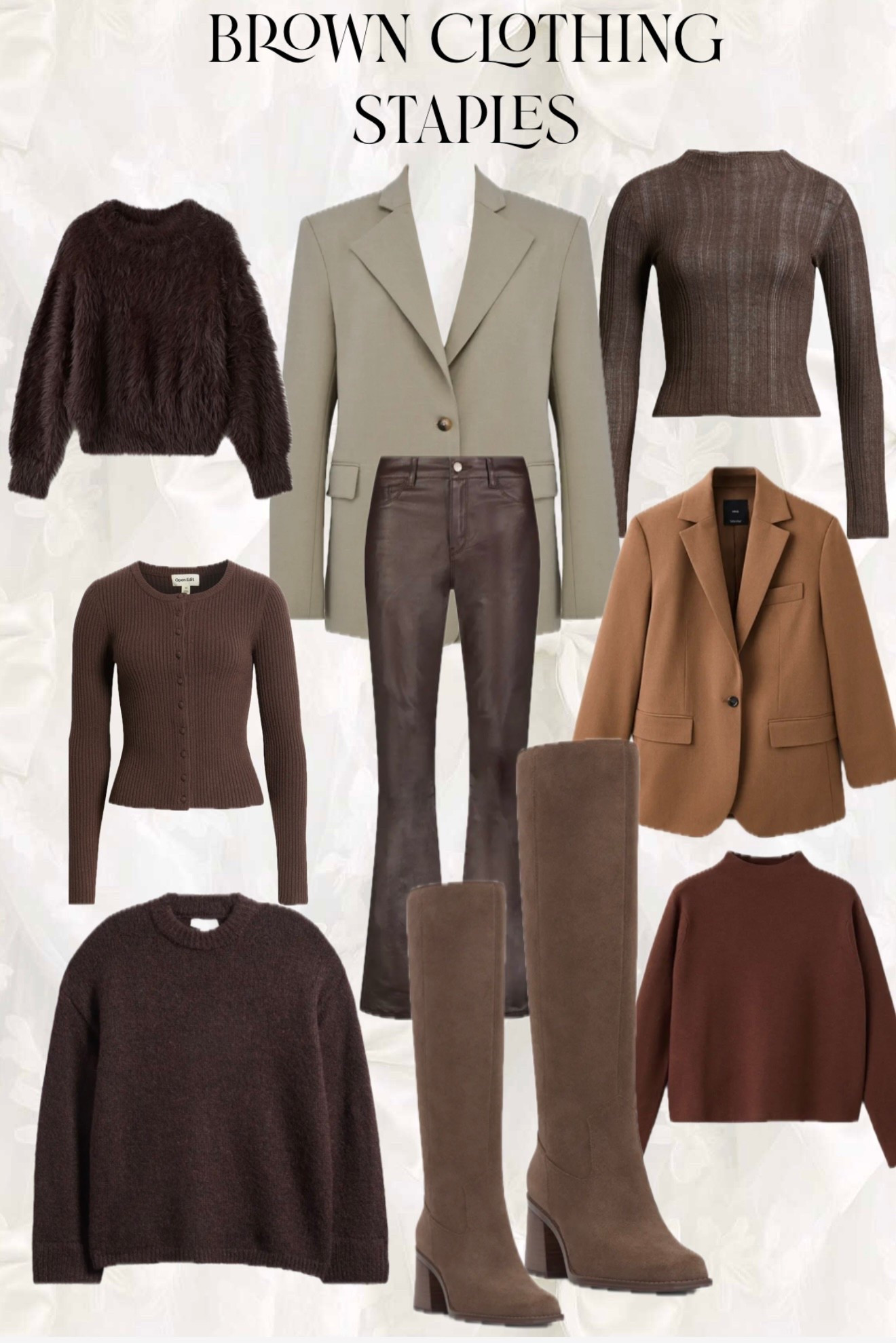 Brown clothing staples #brown #brownfashion 

#LTKWorkwear #LTKootd #LTKdayinmylife