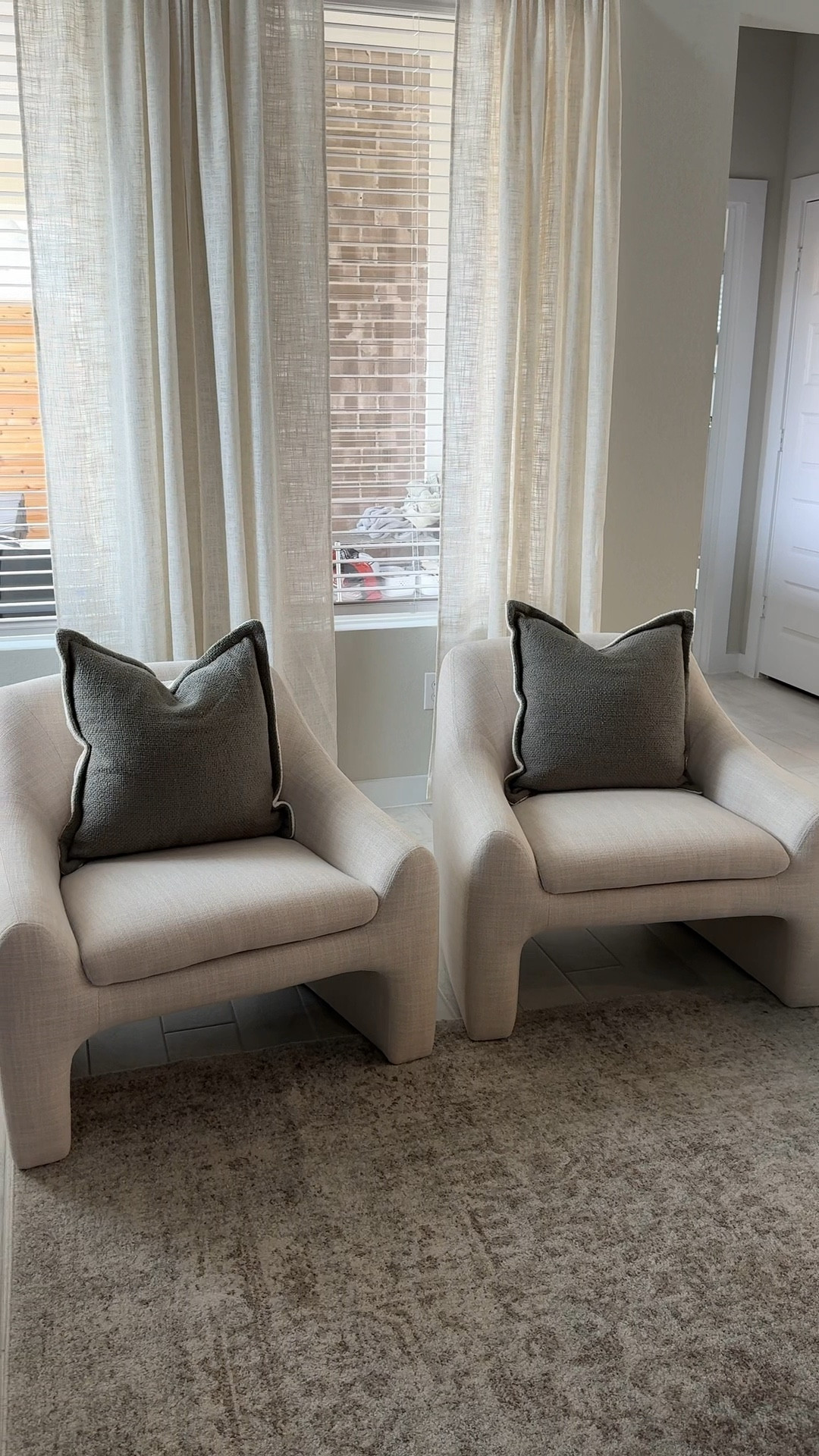 Beautiful living room sitting area modern seating area sage green neutral tan beige chair 

#LTKFamily #LTKHome #LTKParties
