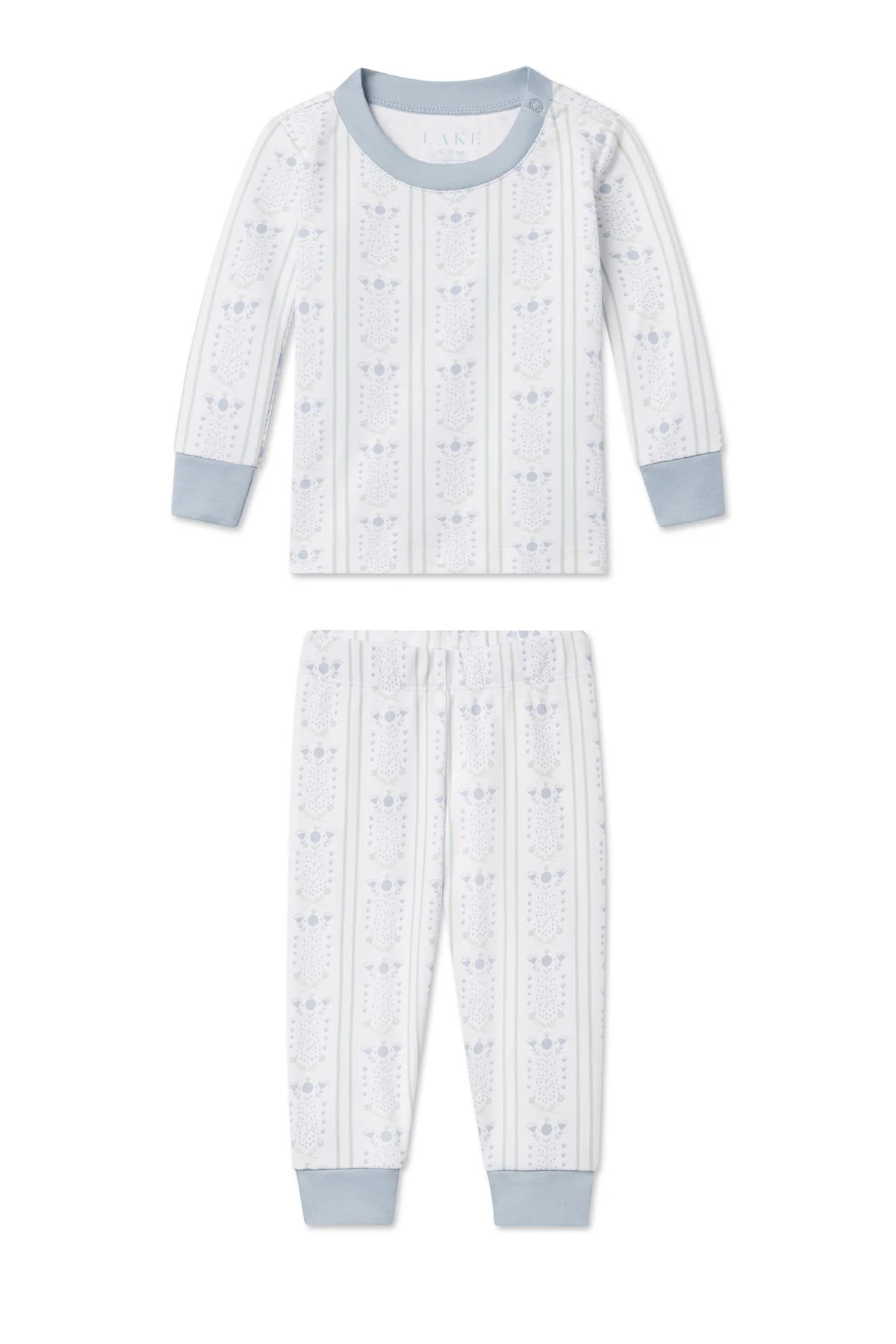 Baby Long-Long Set in Dusty Blue Antoinette | Lake Pajamas