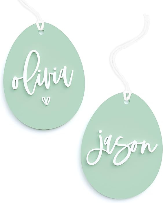The Cotton & Canvas Co. Personalized Name Easter Egg Acrylic Gift Tag, Gift Wrap, Name Tag, Happy... | Amazon (US)
