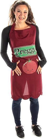 Preggo Apron - Funny Maternity Halloween Food Womens Costume - Tomato Sauce Jar | Amazon (US)
