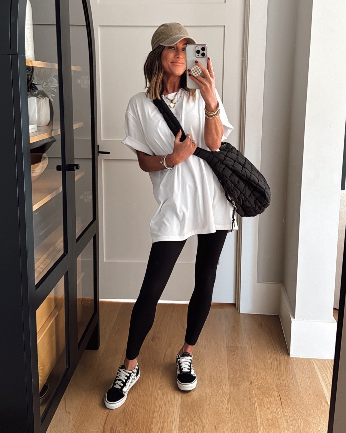 ✨Tee, leggings, hat, accessories, and bag are all Amazon. I’ve washed and dried this tee so manny times and it still looks new!🙌🏼 Available In sizes s-3X. I have the medium. 

#LTKFindsUnder50 #LTKTravel #LTKStyleTip