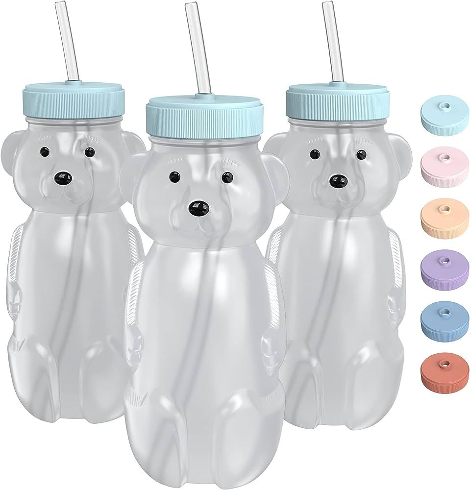 Honey Bear Straw Cup for Babies 3 pack; 8oz straw bear cup with improved safety lid design; honey... | Amazon (US)