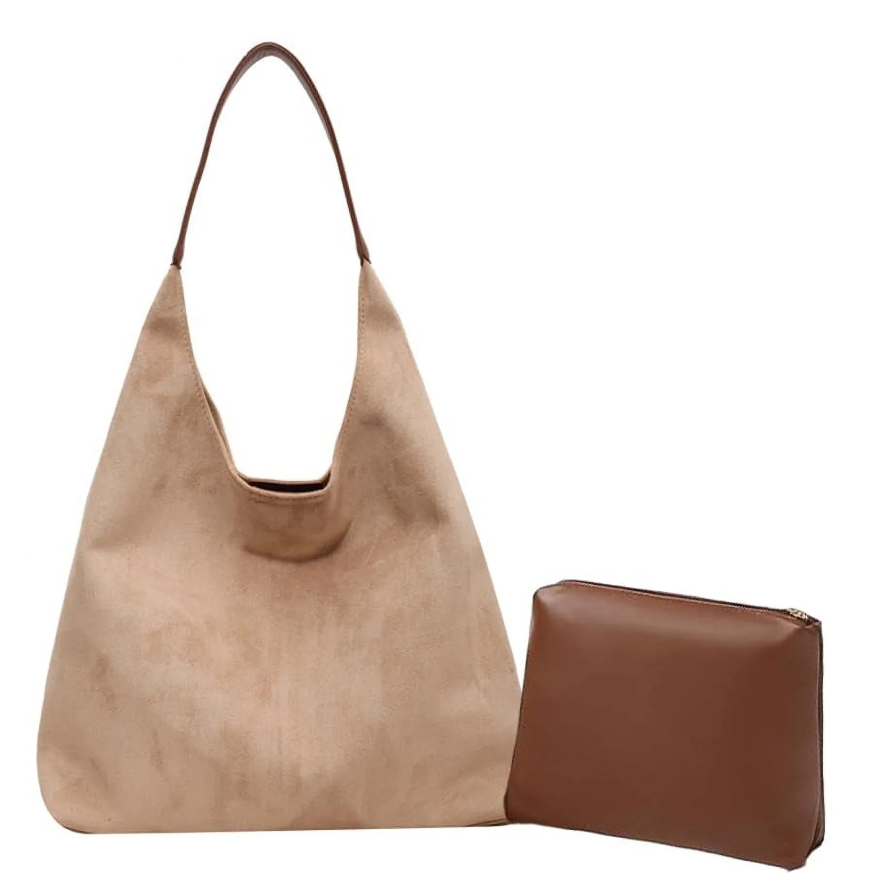 Vagzen Suede Tote Bag for Women, Suede Purse,Stylish Large Capacity Work handbag,Beige | Walmart (US)