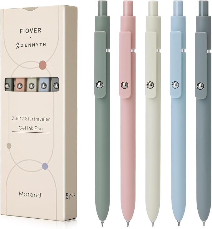 FIOVER 5pcs Gel Pens Quick Dry Ink Pens Fine Point Premium Retractable Rolling Ball Gel Pens Blac... | Amazon (US)