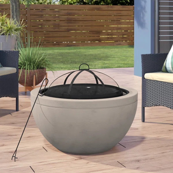 Colis 22.83'' H x 29.92'' W Concrete Wood Burning Outdoor Fire Pit | Wayfair North America