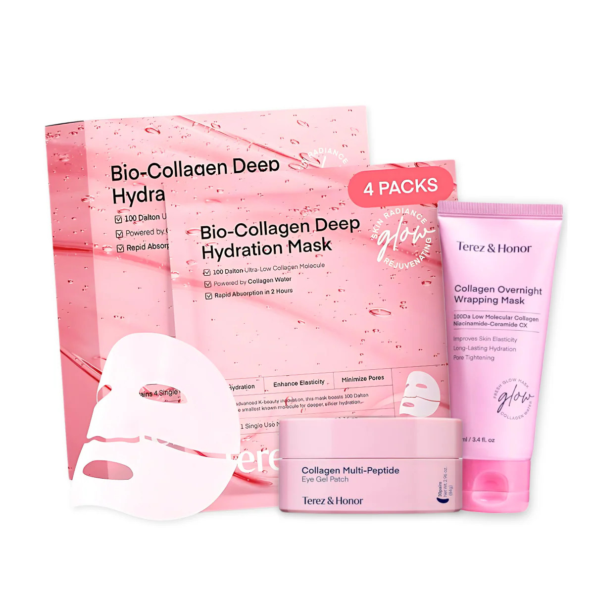 Glass Skin Ritual Kit - Collagen Mask & Eye Patch Set | Terez & Honor | Terez & Honor