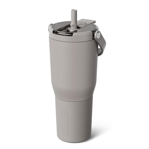 BrüMate Resa Flip 35oz Travel Tumbler with Covered Flip Down Straw | 100% Leakproof Water Bottle | Made of Insulated Stainless Steel | Cup Holder Friendly Silicone Base | 35oz (Mocha) | Amazon (US)