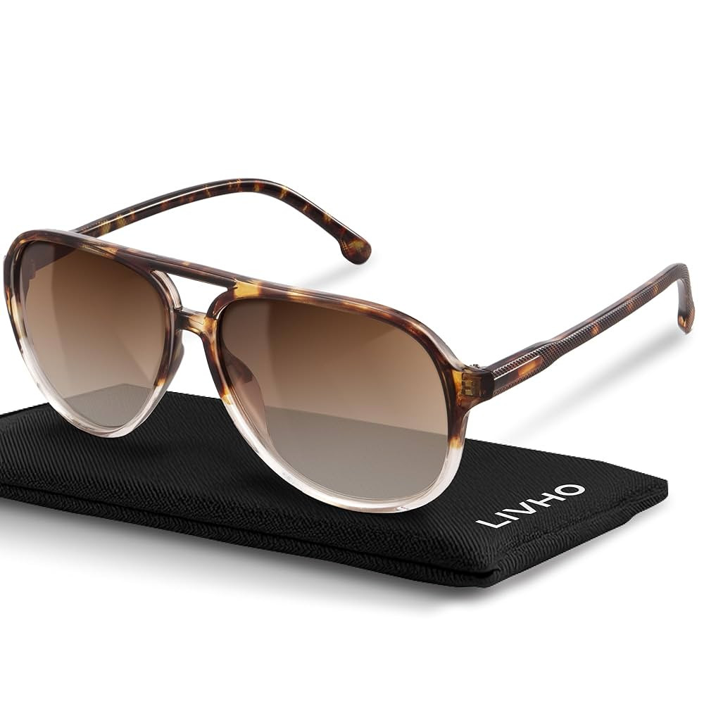 livho Trendy Polarized Aviator Sunglasses Women Men, Retro Sun Glasses for Women Men 2025, Oversi... | Amazon (US)