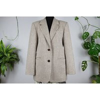 Vintage Beige Houndstooth Blazer | Etsy (US)