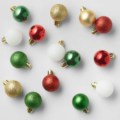 25ct Round Mini Christmas Tree Ornament Set - Wondershop™ | Target