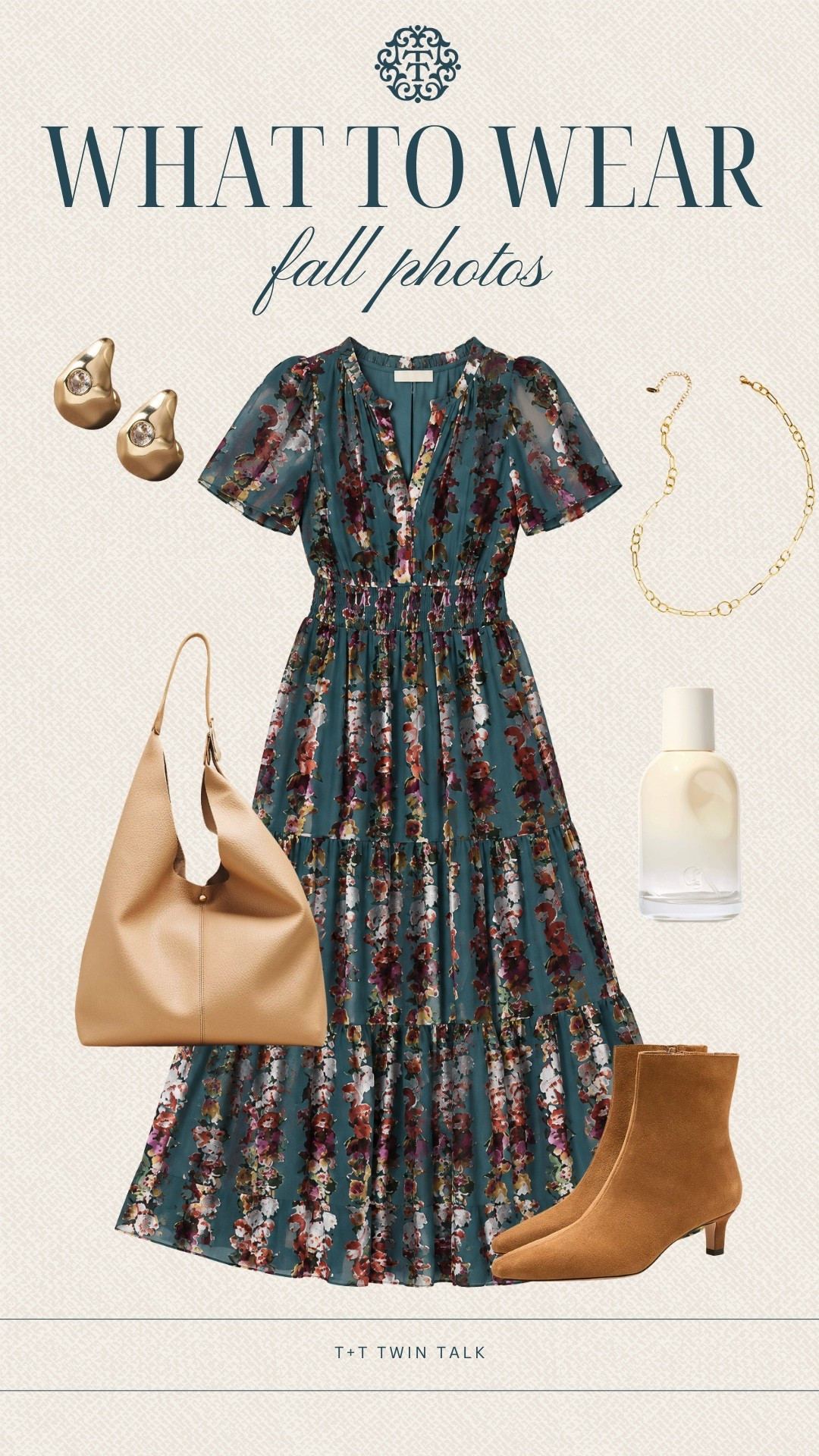 T+T, what to wear! The dress is from Anthropologie and the floral print makes it such a pretty choice for fall photos. We’d wear this for a pumpkin patch, family photos, or a fun fall afternoon out.

#LTKSeasonal #LTKOver40 #LTKMidsize