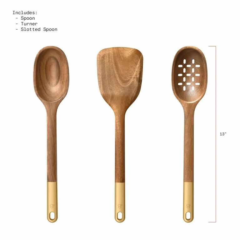 Beautiful 3-Piece Wood Kitchen Utensil Set by Drew Barrymore | Walmart (US)