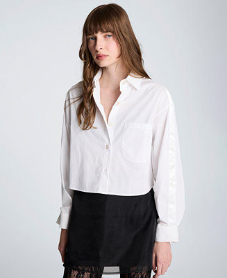 Kenneth Cole Women's Poplin Button-Front Top - Macy's | Macy's