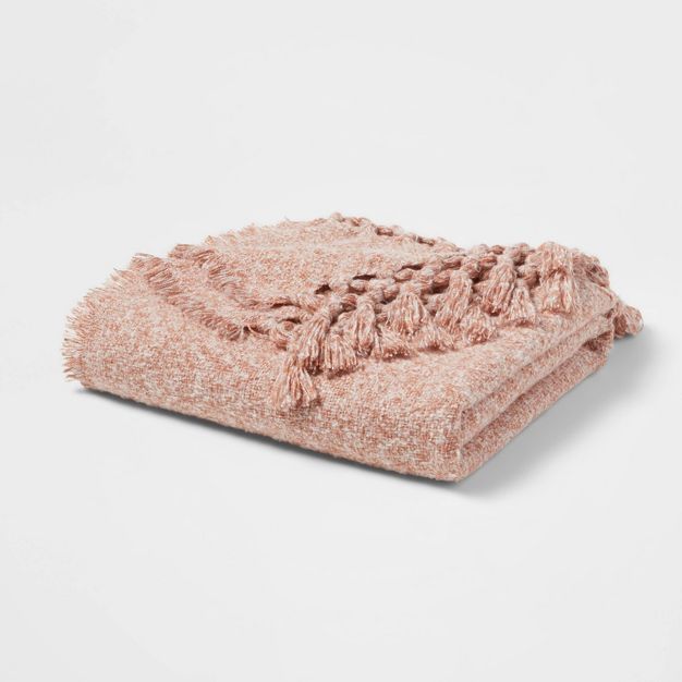 Marled Boucle Oversized Tasseled Throw Blanket - Threshold™ | Target