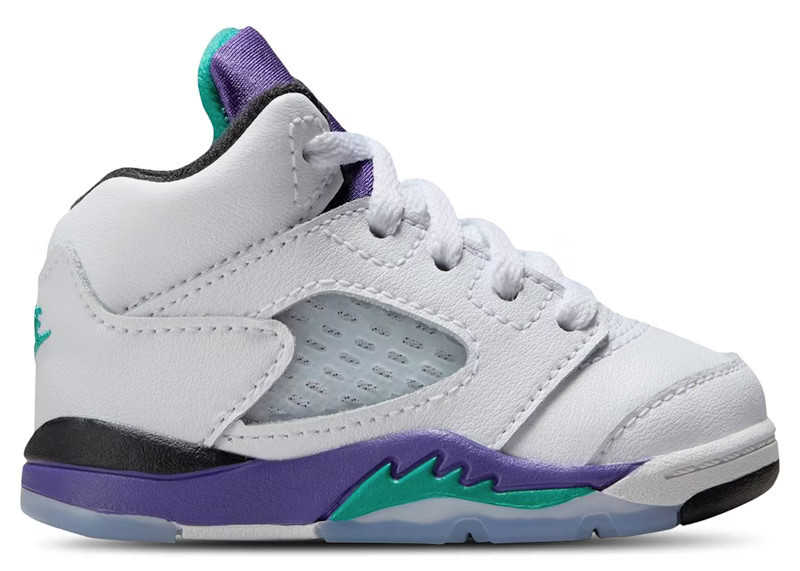 Jordan 5 Retro Grape (2025) Sneakers in White/Grape Ice/New Emerald | StockX