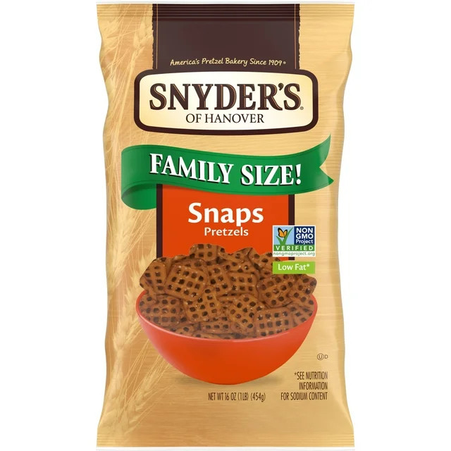 Snyder's of Hanover Snaps Pretzels, 16 oz Bag | Walmart (US)