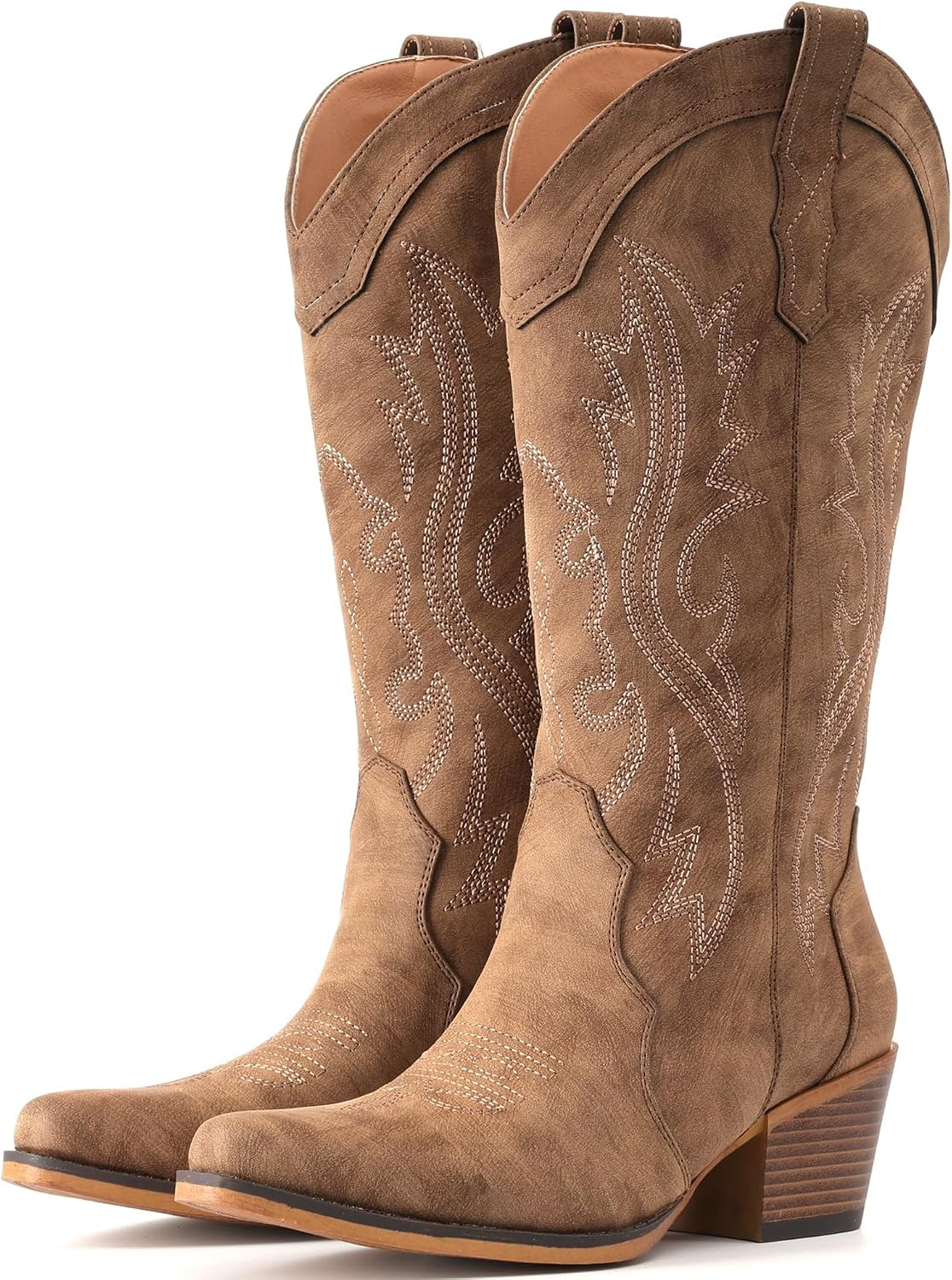 Cowboy Boots For Women Western Cowgirl Boots Mid Calf Snip Toe | Amazon (US)