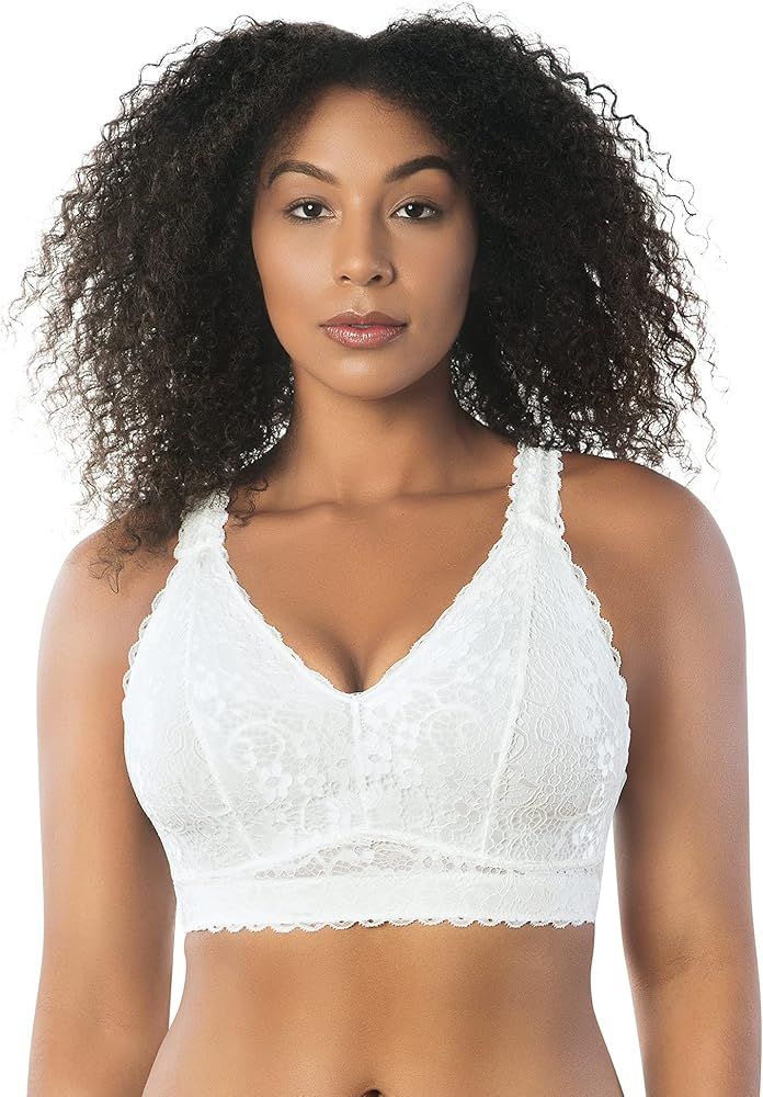 PARFAIT Adriana P5482 Women's Curvy and Full Bust Supportive Wire-Free Lace Bra | Amazon (US)