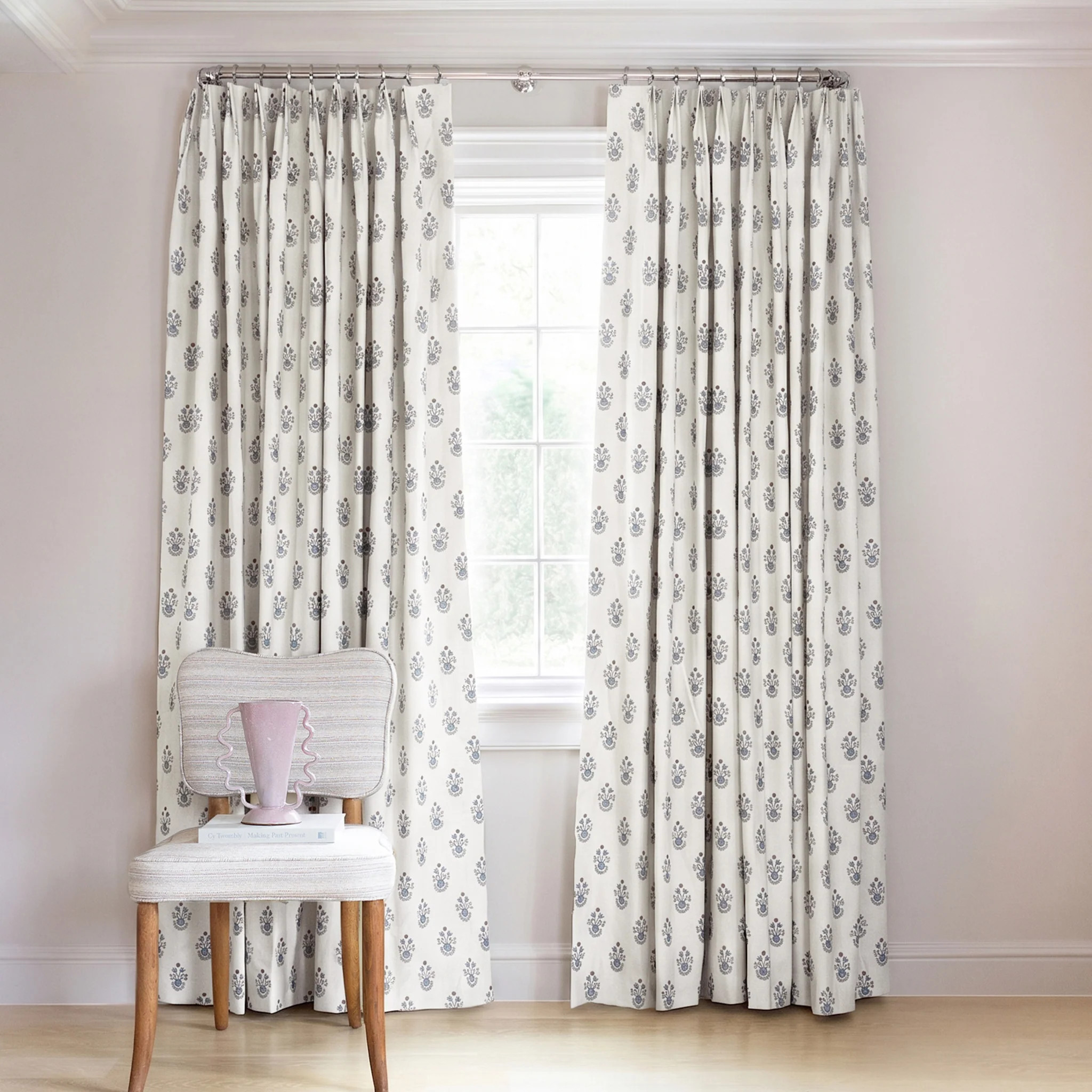 Floral Living Room Curtains: Lucie Cornflower | Pepper Home | Pepper Home