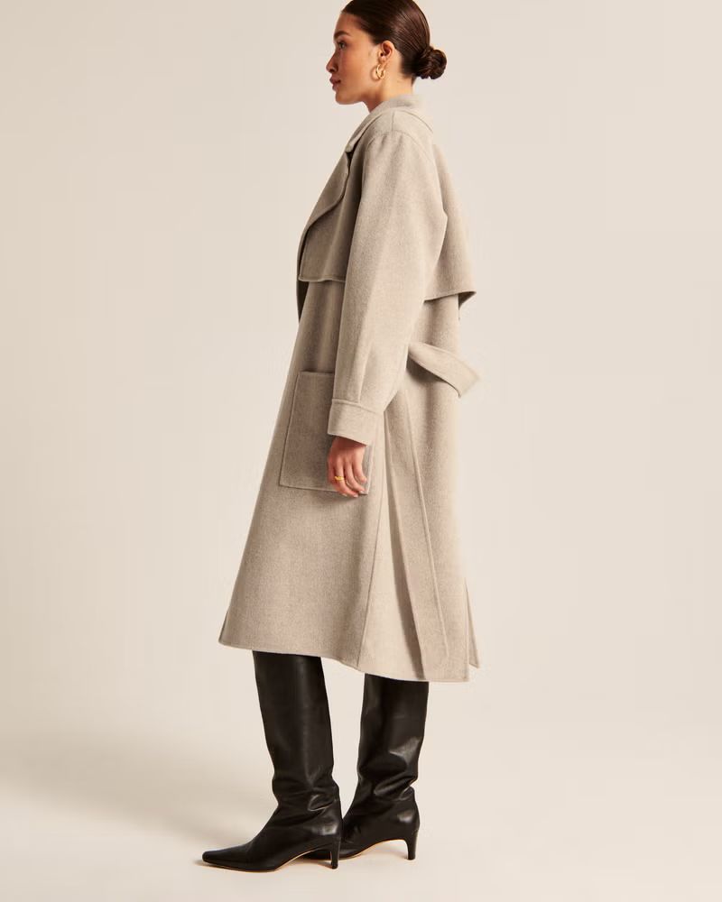 Elevated Double Cloth Trench Coat | Abercrombie & Fitch (US)