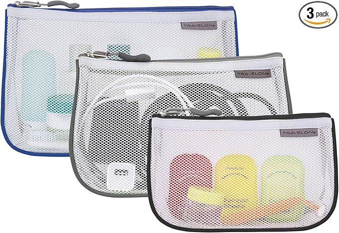 Travelon Set of 3 Assorted Piped Pouches | Amazon (US)