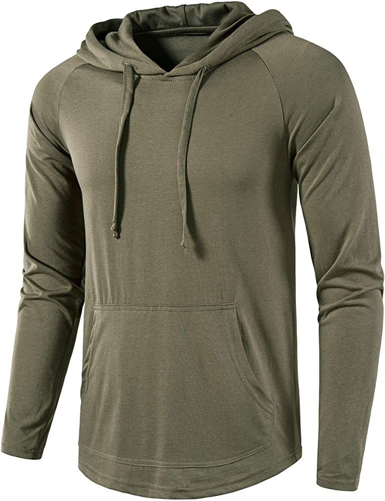 SIR7 Men's Gym Workout Active Long Sleeve Pullover Lightweight Hoodie Casual Hooded Sweatshirts | Amazon (US)