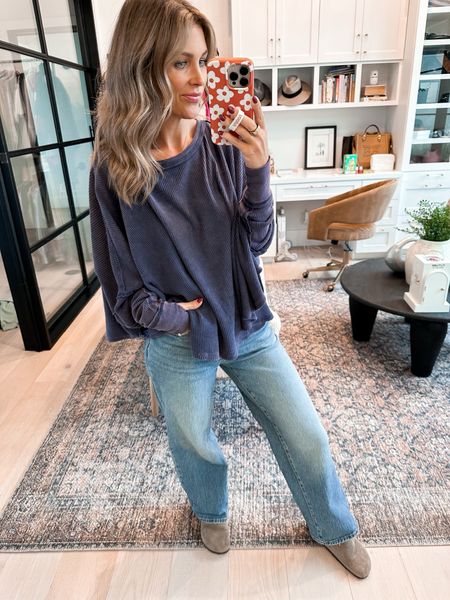 Free People Microphone drop waffle knit top and Madewell Perfect Wide leg jeans from Nordstrom.
Wearing a small in the top and 25 in jeans

#LTKfindsunder100 #LTKstyletip
