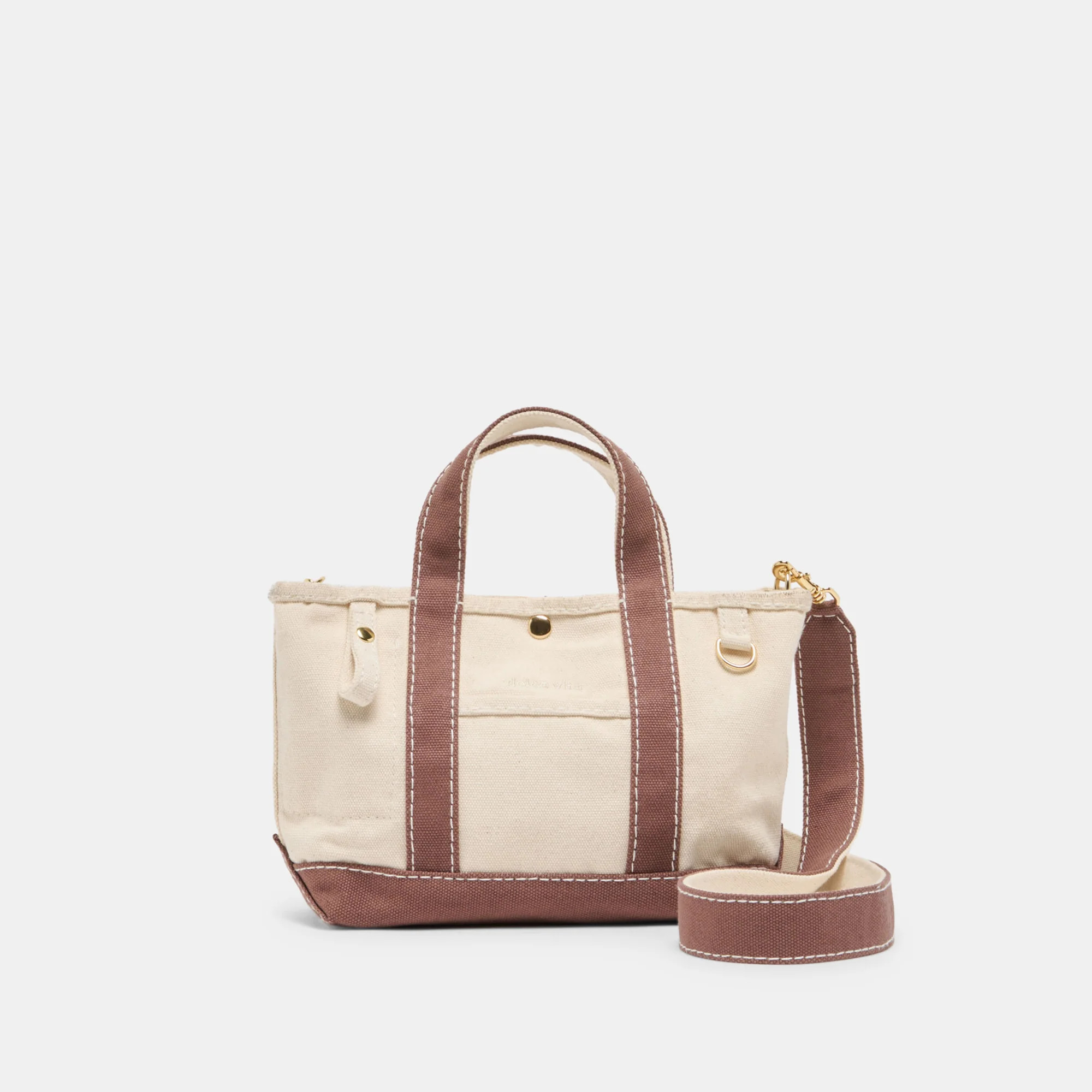 LUNEA Natural Chocolate Canvas Convertible Handbag Crossbody Bag | Dolce Vita | DolceVita.com
