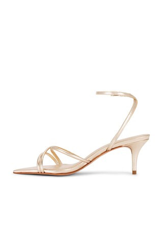 Schutz Desiree Mid Sandal in Platina from Revolve.com | Revolve Clothing (Global)