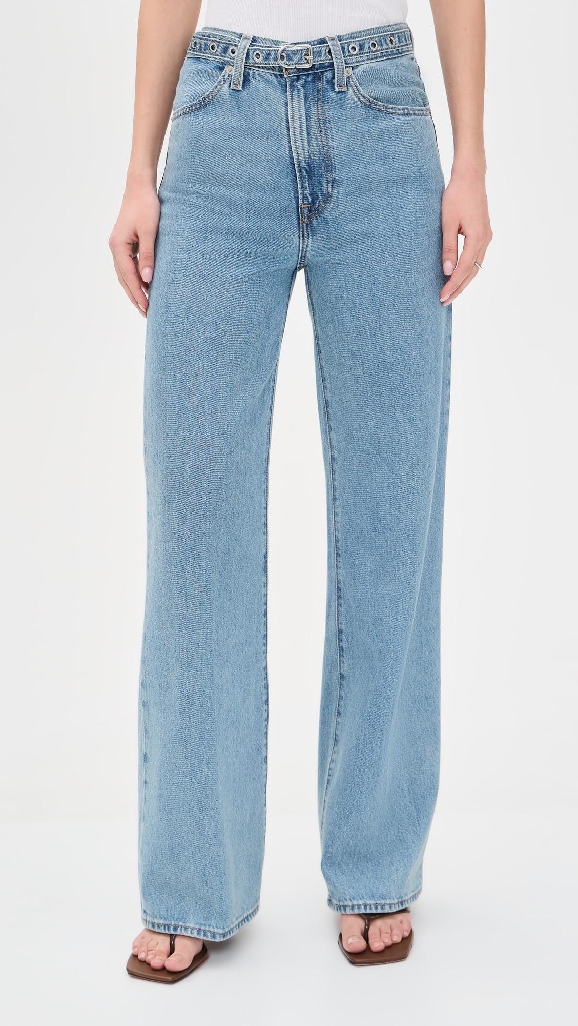 Ribcage Wide Leg Belted Jeans | Shopbop
