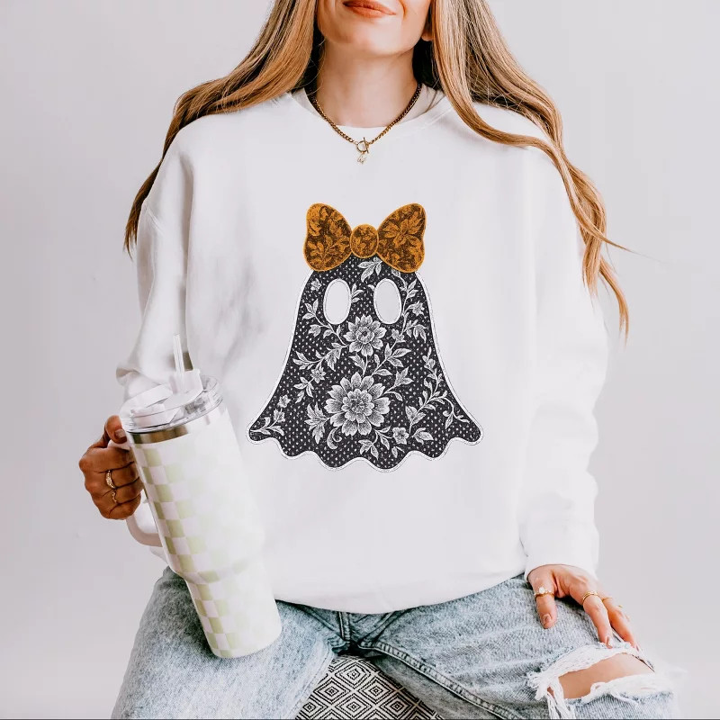 Simply Sage Market Lace Ghost Lightweight Garment Dyed Sweatshirt - L - Grey | Target