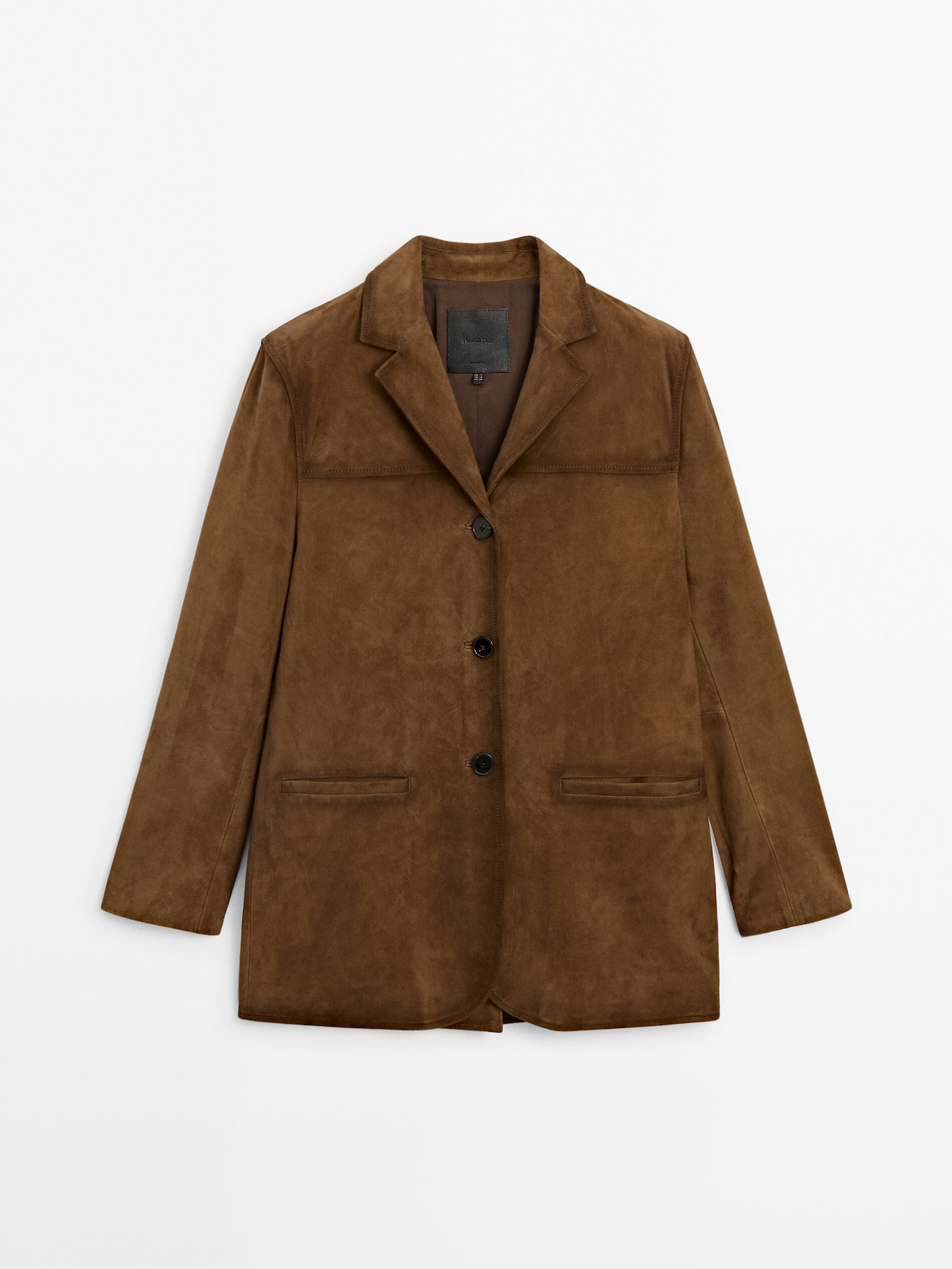 Suede leather blazer | Massimo Dutti US