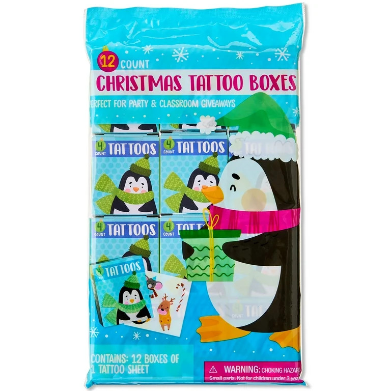 Bendon 12-Count Mini Temporary Tattoo, Holiday Stocking Stuffer Party Favor Handouts - Walmart.co... | Walmart (US)