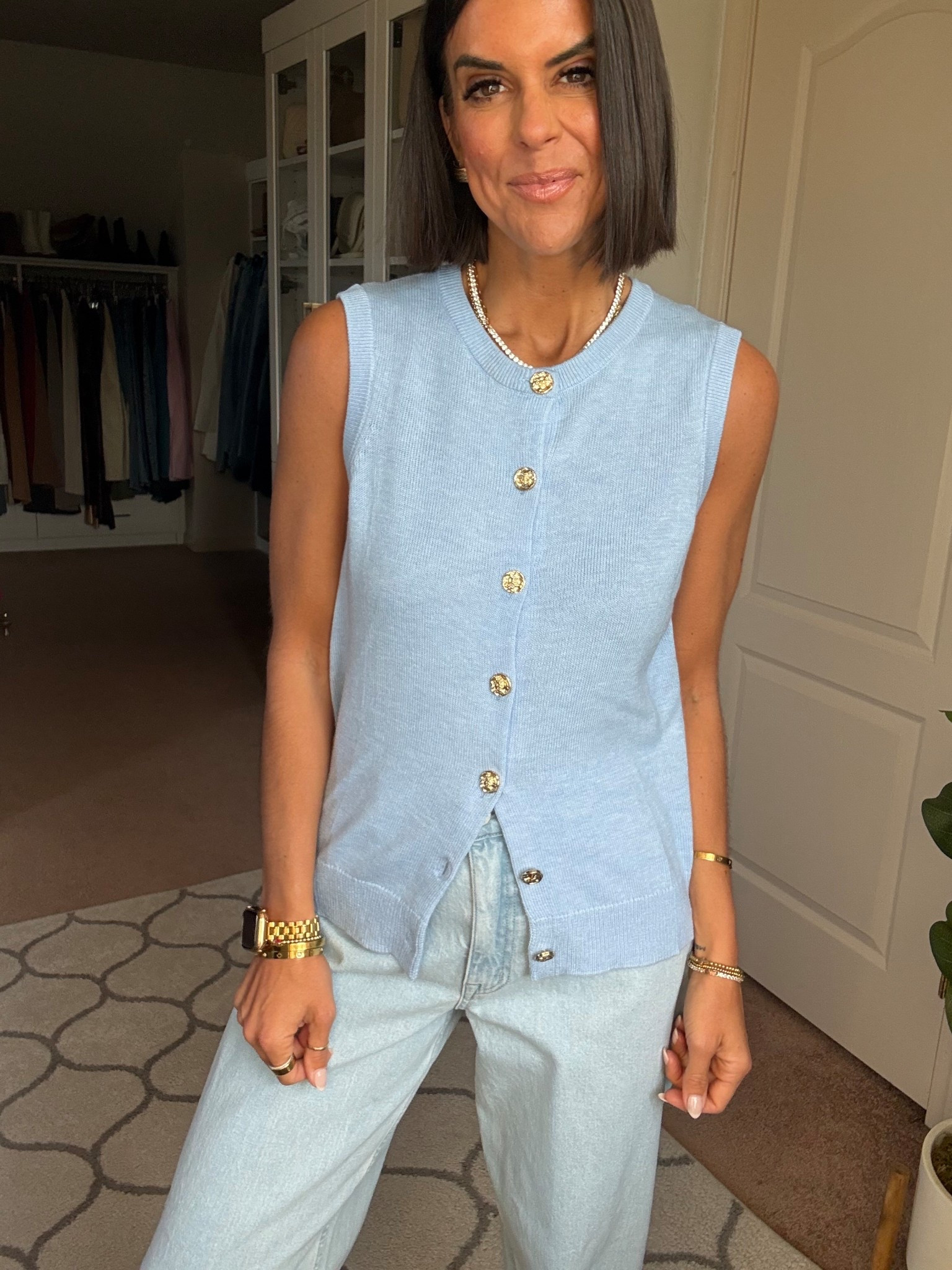 Size small in vest size 2 in jeans 

#LTKSeasonal