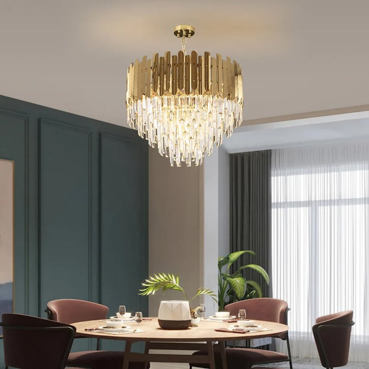 Kitoney Modern 10-Light Tiered Crystal Chandelier with Adjustable Chain | Homary | Homary
