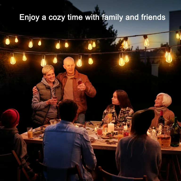 DAYBETTER 100ft Outdoor String Lights, S14 Patio Lights with 24LED Bulbs, Connectable Waterproof ... | Walmart (US)