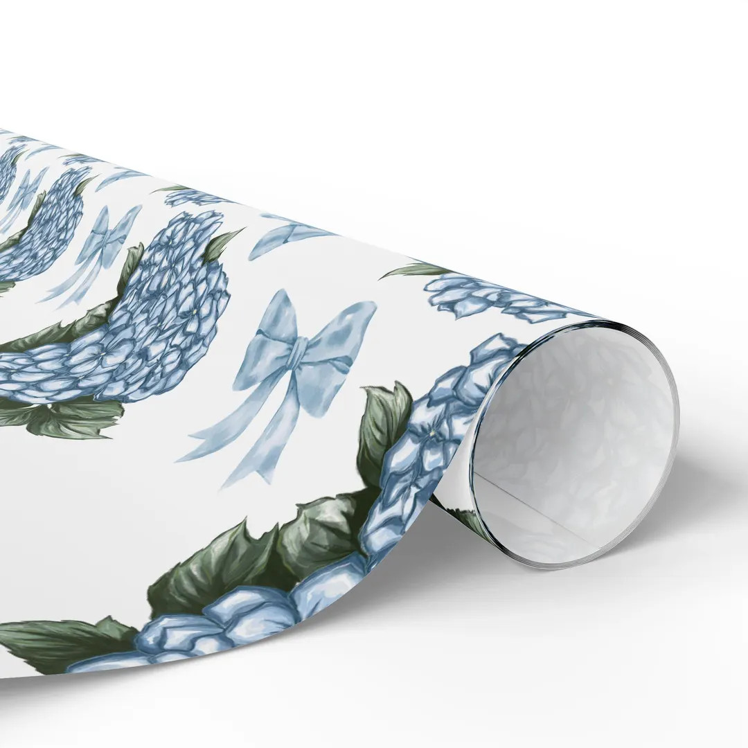 Blue Hydrangea Wrapping Paper | Etsy (US)