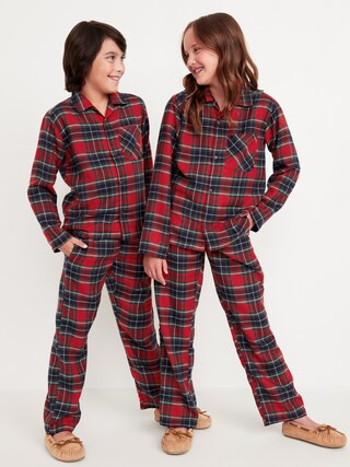Gender-Neutral Printed Button-Front Pajama Set for Kids | Old Navy (US)