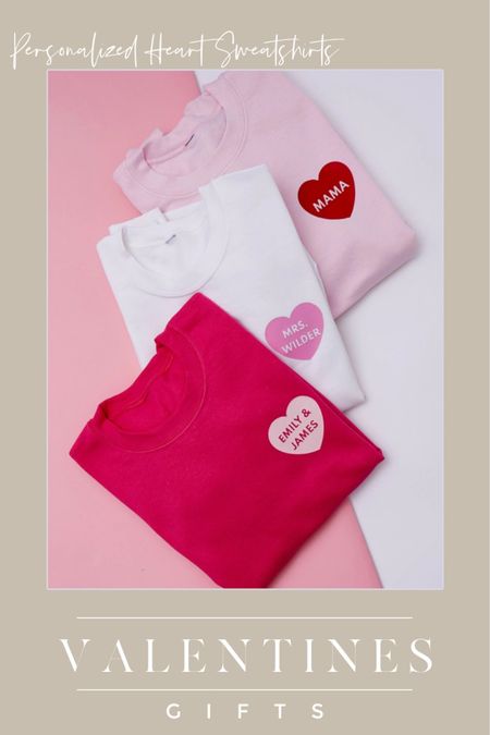 These personalized heart sweatshirts are the perfect gift for your galentines! I’m thinking bachelorette, and bridesmaid gifts too.  

#bridesmaidgifts #PersonalizedGifts #BacheloretteParty #MonogramGives #PersonalizedSweatshirt #Valentine’sDayGift #ValentineGifts #GiftsForHer #PersonalizedGiftsForHer

#LTKwedding #LTKfindsunder50 #LTKGiftGuide