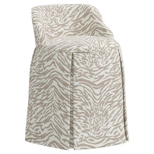 Addie Linen Vanity Stool | One Kings Lane