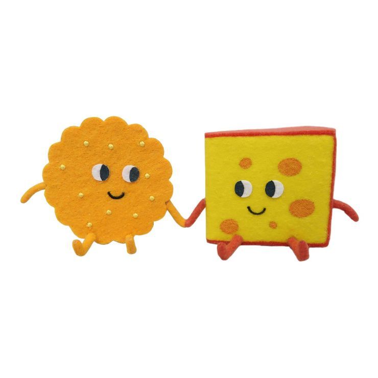 2.75" Felt Duo Valentine's Day Cheese and Cracker Decorative Figurines - Spritz™ | Target