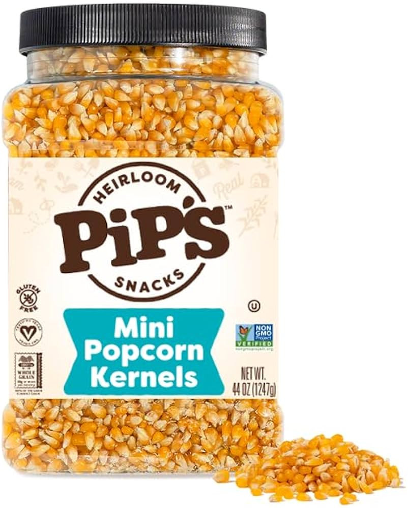 Heirloom Mini Popcorn Kernels by Pip's Heirloom Snacks, Non-GMO, Vegan, Gluten Free Snacks, Healt... | Amazon (US)
