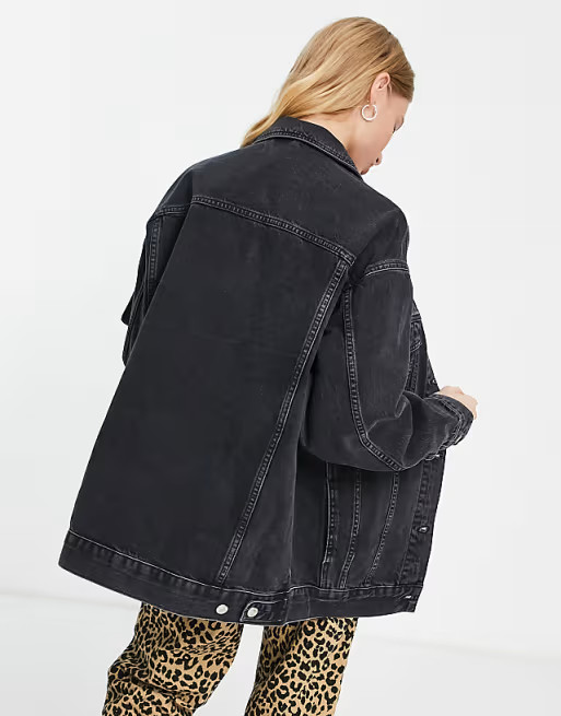 Topshop Dad denim jacket in washed black | ASOS | ASOS (Global)